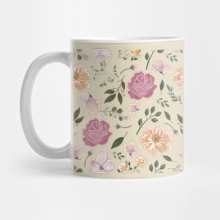 Old Rose Memories Flower Pattern Mug